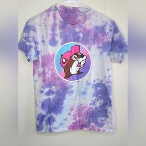 Buc-ee's Tie Dye Front and Back Graphic Short Sleeve Tee, Size Small S